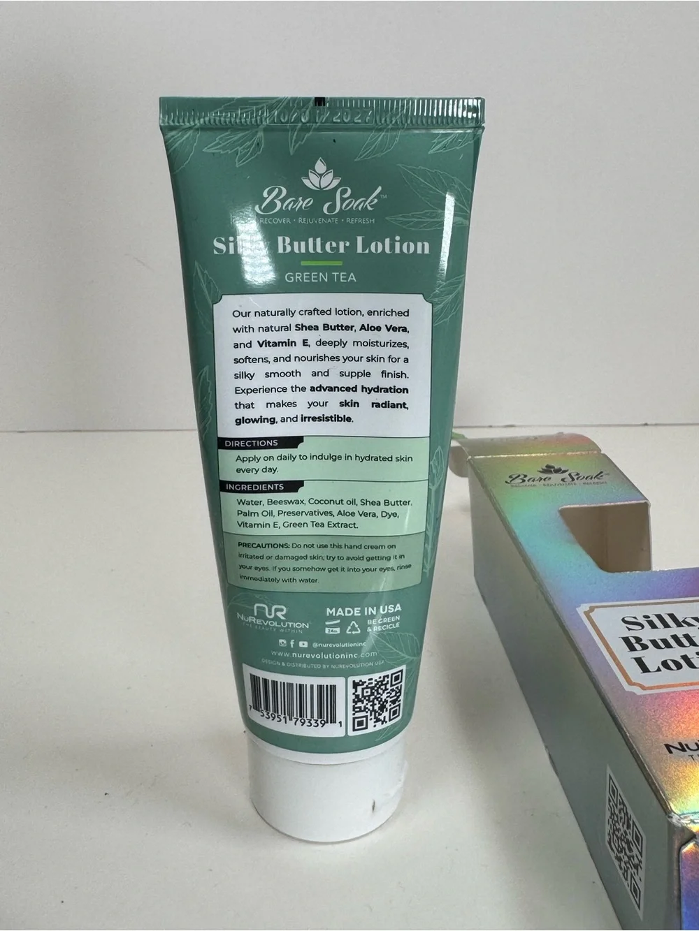 Bare Soak Green Tea Premium Collection Silky Butter Lotion 3.4 fl oz 100 ml New